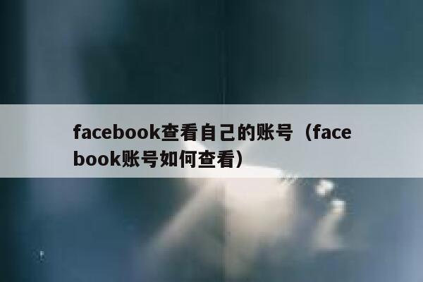 facebook查看自己的账号（facebook账号如何查看） 第1张