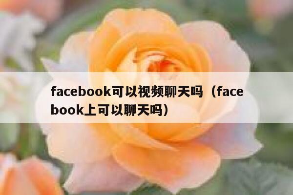 facebook可以视频聊天吗（facebook上可以聊天吗） 第1张