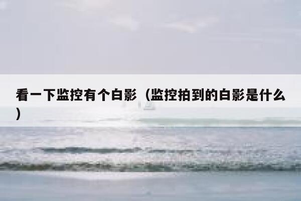 看一下监控有个白影（监控拍到的白影是什么） 第1张