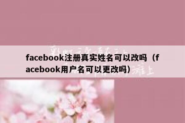 facebook注册真实姓名可以改吗（facebook用户名可以更改吗） 第1张