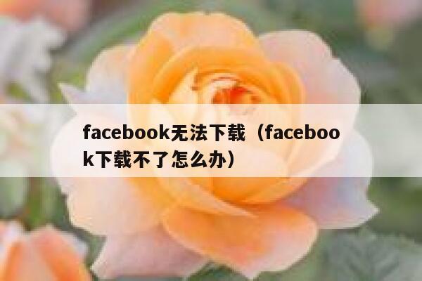 facebook无法下载（facebook下载不了怎么办） 第1张