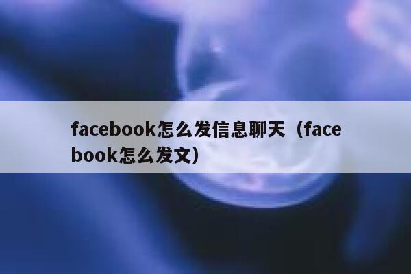facebook怎么发信息聊天（facebook怎么发文） 第1张