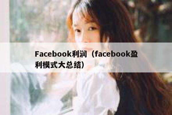 Facebook利润（facebook盈利模式大总结） 第1张
