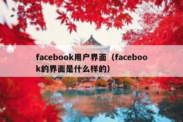 facebook用户界面（facebook的界面是什么样的） 第1张