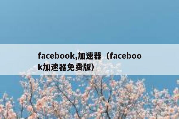 facebook,加速器（facebook加速器免费版） 第1张