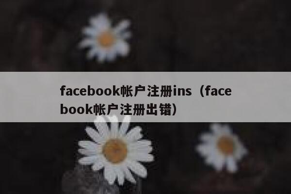 facebook帐户注册ins（facebook帐户注册出错） 第1张