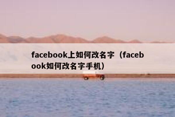 facebook上如何改名字（facebook如何改名字手机） 第1张