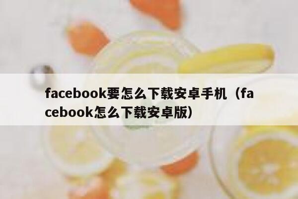 facebook要怎么下载安卓手机（facebook怎么下载安卓版） 第1张