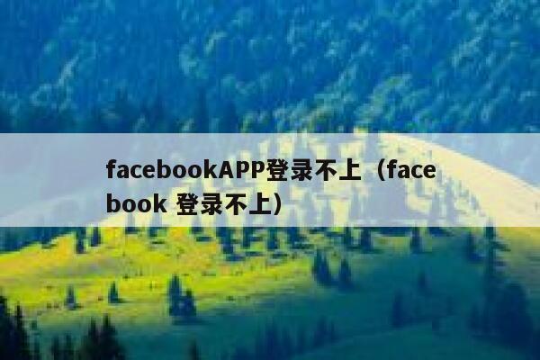facebookAPP登录不上（facebook 登录不上） 第1张