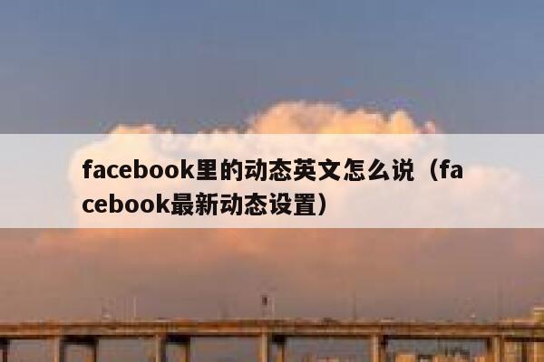 facebook里的动态英文怎么说（facebook最新动态设置） 第1张