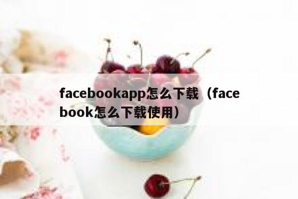 facebookapp怎么下载（facebook怎么下载使用） 第1张