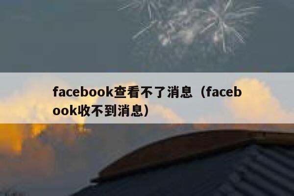 facebook查看不了消息（facebook收不到消息） 第1张