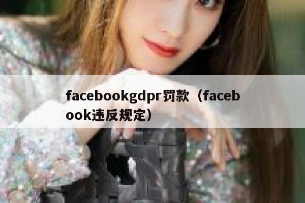 facebookgdpr罚款（facebook违反规定） 第1张