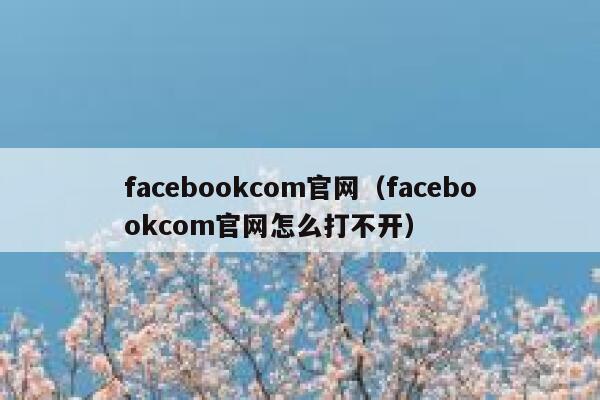 facebookcom官网（facebookcom官网怎么打不开） 第1张