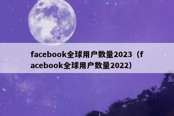 facebook全球用户数量2023（facebook全球用户数量2022） 第1张