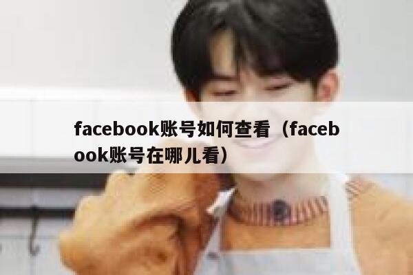facebook账号如何查看（facebook账号在哪儿看） 第1张