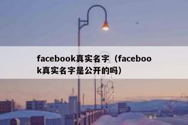 facebook真实名字（facebook真实名字是公开的吗） 第1张