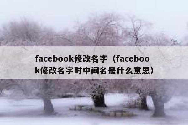 facebook修改名字（facebook修改名字时中间名是什么意思） 第1张