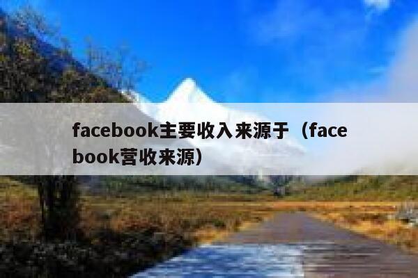 facebook主要收入来源于（facebook营收来源） 第1张