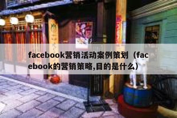 facebook营销活动案例策划（facebook的营销策略,目的是什么） 第1张
