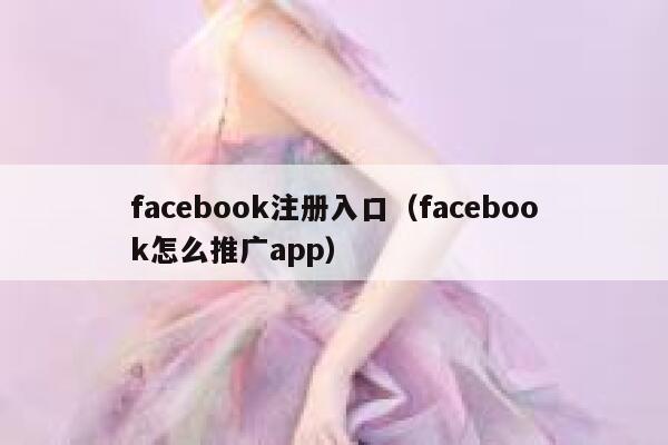 facebook注册入口（facebook怎么推广app） 第1张