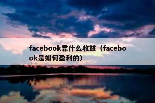 facebook靠什么收益（facebook是如何盈利的） 第1张