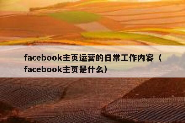 facebook主页运营的日常工作内容（facebook主页是什么） 第1张