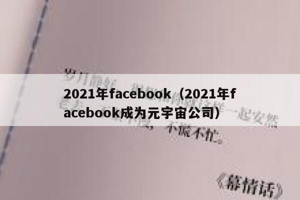 2021年facebook（2021年facebook成为元宇宙公司） 第1张