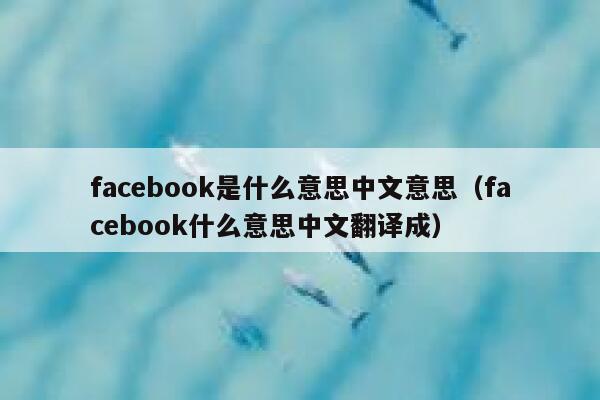 facebook是什么意思中文意思（facebook什么意思中文翻译成） 第1张