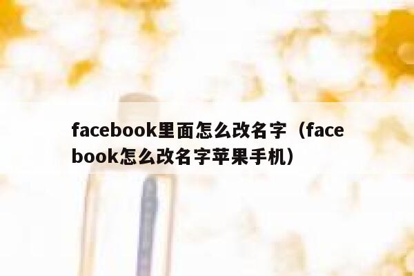 facebook里面怎么改名字（facebook怎么改名字苹果手机） 第1张