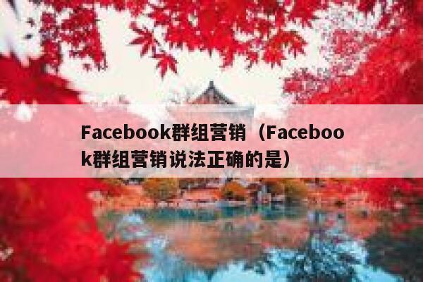 Facebook群组营销（Facebook群组营销说法正确的是） 第1张
