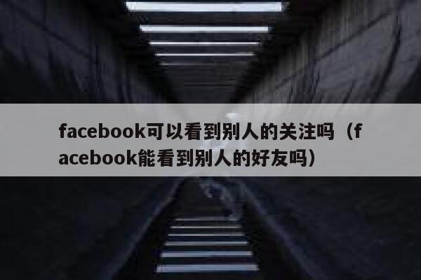 facebook可以看到别人的关注吗（facebook能看到别人的好友吗） 第1张
