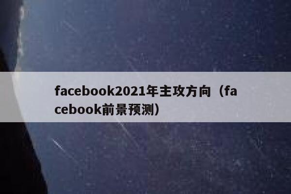 facebook2021年主攻方向（facebook前景预测） 第1张