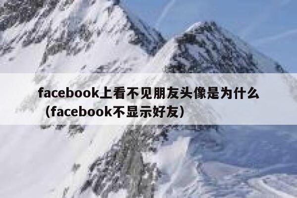 facebook上看不见朋友头像是为什么（facebook不显示好友） 第1张