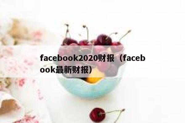 facebook2020财报（facebook最新财报） 第1张