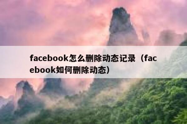 facebook怎么删除动态记录（facebook如何删除动态） 第1张