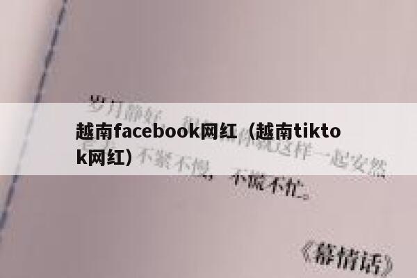 越南facebook网红(越南tiktok网红) 第1张 越南facebook网红(越南tiktok网红) 第1张