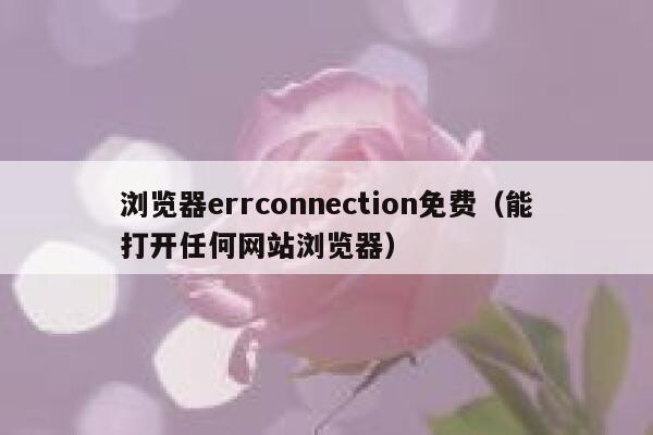 浏览器errconnection免费（能打开任何网站浏览器） 第1张