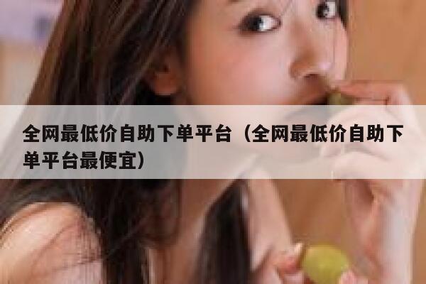 全网最低价自助下单平台（全网最低价自助下单平台最便宜） 第1张