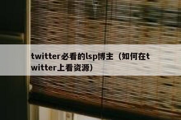 twitter必看的lsp博主（如何在twitter上看资源） 第1张