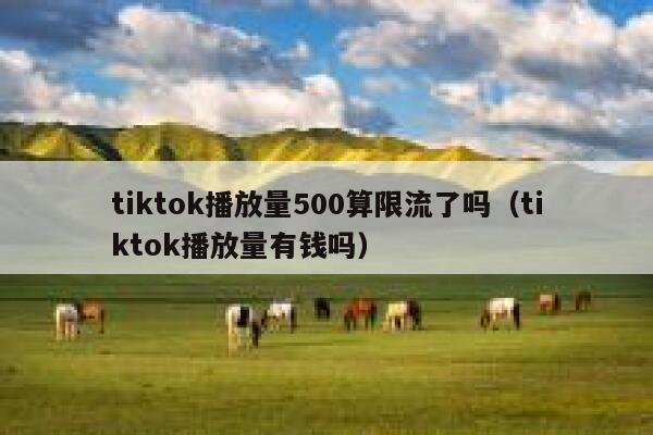 tiktok播放量500算限流了吗（tiktok播放量有钱吗） 第1张