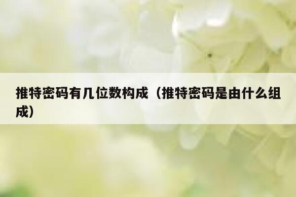 推特密码有几位数构成（推特密码是由什么组成） 第1张