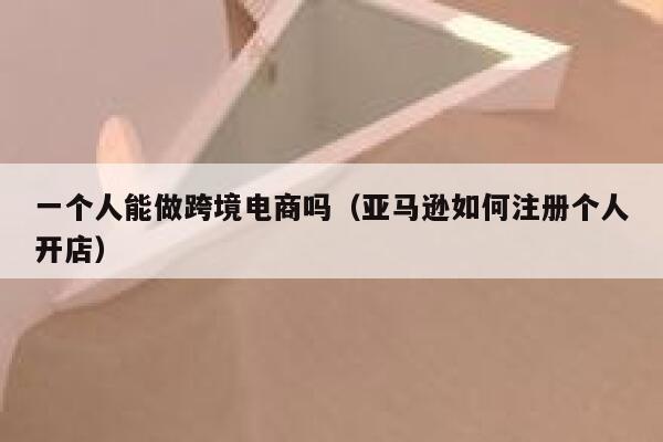 一个人能做跨境电商吗（亚马逊如何注册个人开店） 第1张
