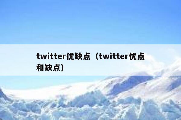 twitter优缺点（twitter优点和缺点） 第1张