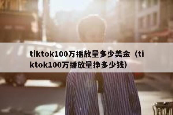 tiktok100万播放量多少美金（tiktok100万播放量挣多少钱） 第1张