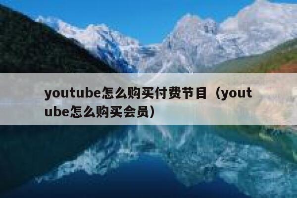 youtube怎么购买付费节目（youtube怎么购买会员） 第1张