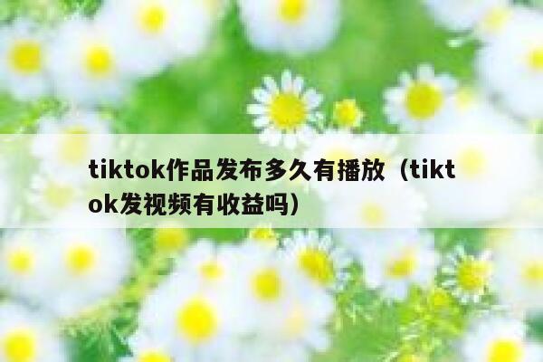 tiktok作品发布多久有播放(tiktok发视频有收益吗) 第1张 tiktok作品发布多久有播放(tiktok发视频有收益吗) 第1张