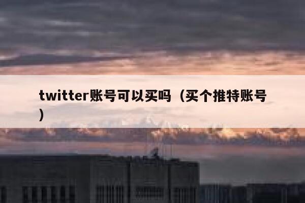 twitter账号可以买吗（买个推特账号） 第1张