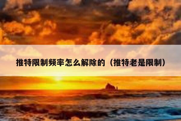 推特限制频率怎么解除的（推特老是限制） 第1张