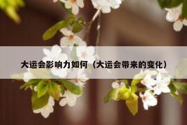 大运会影响力如何（大运会带来的变化） 第1张
